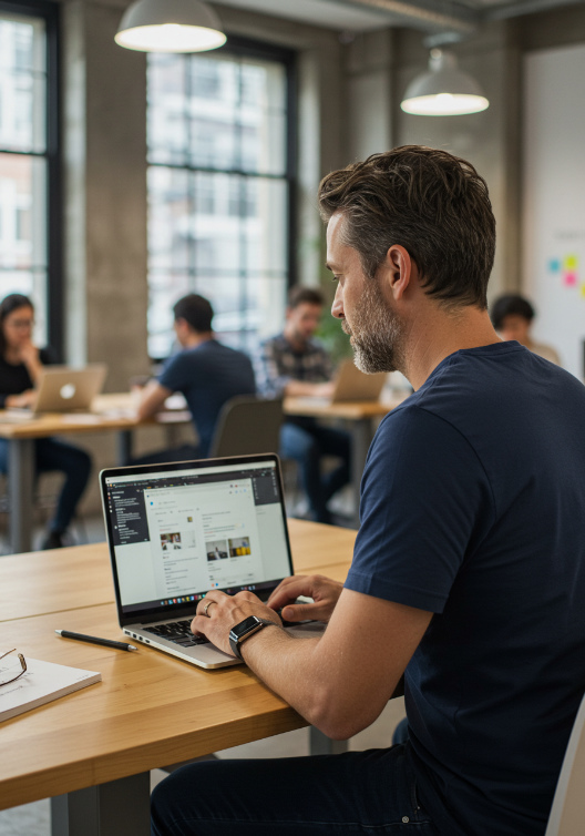 person using webflow for website development